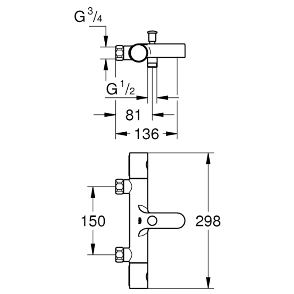 Grohe Grohtherm 800 Cosmopolitan Termostatik Duş Sistemi - 34770000 2
