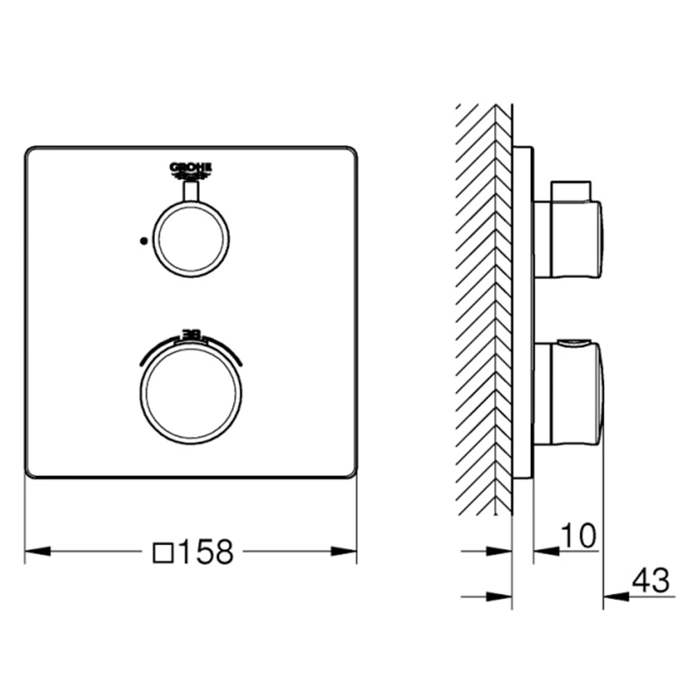 Grohe Grohtherm Convent. Concealed Termostatik Banyo-Duş Bataryası- 24079000 2