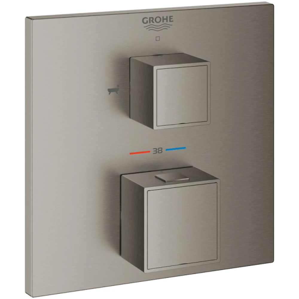 Grohe Grohtherm Cube Çift Yönlü Ankastre Nikel Termostatik Banyo Bataryası- 24155AL0