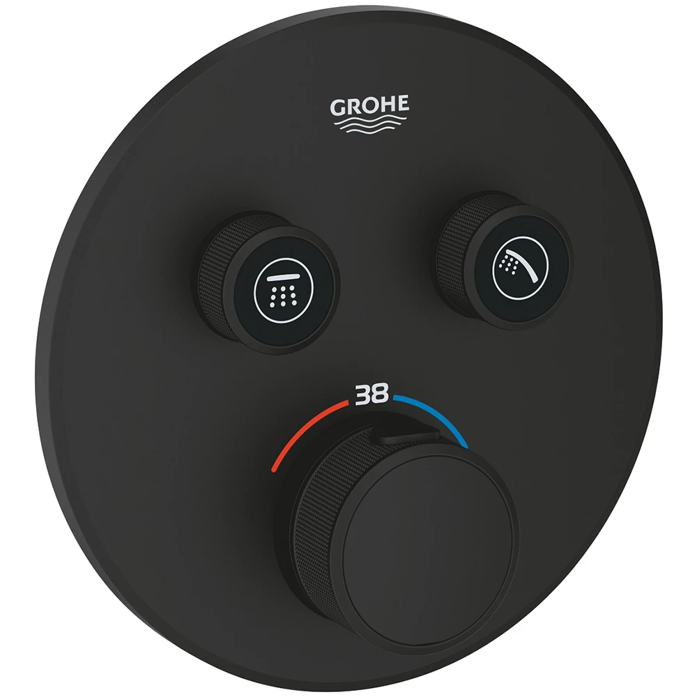 Grohe Grohtherm SmartControl Çift Valfli Akış Kontrollü Siyah Ankastre Termostatik Duş Bataryası - 29507KF0