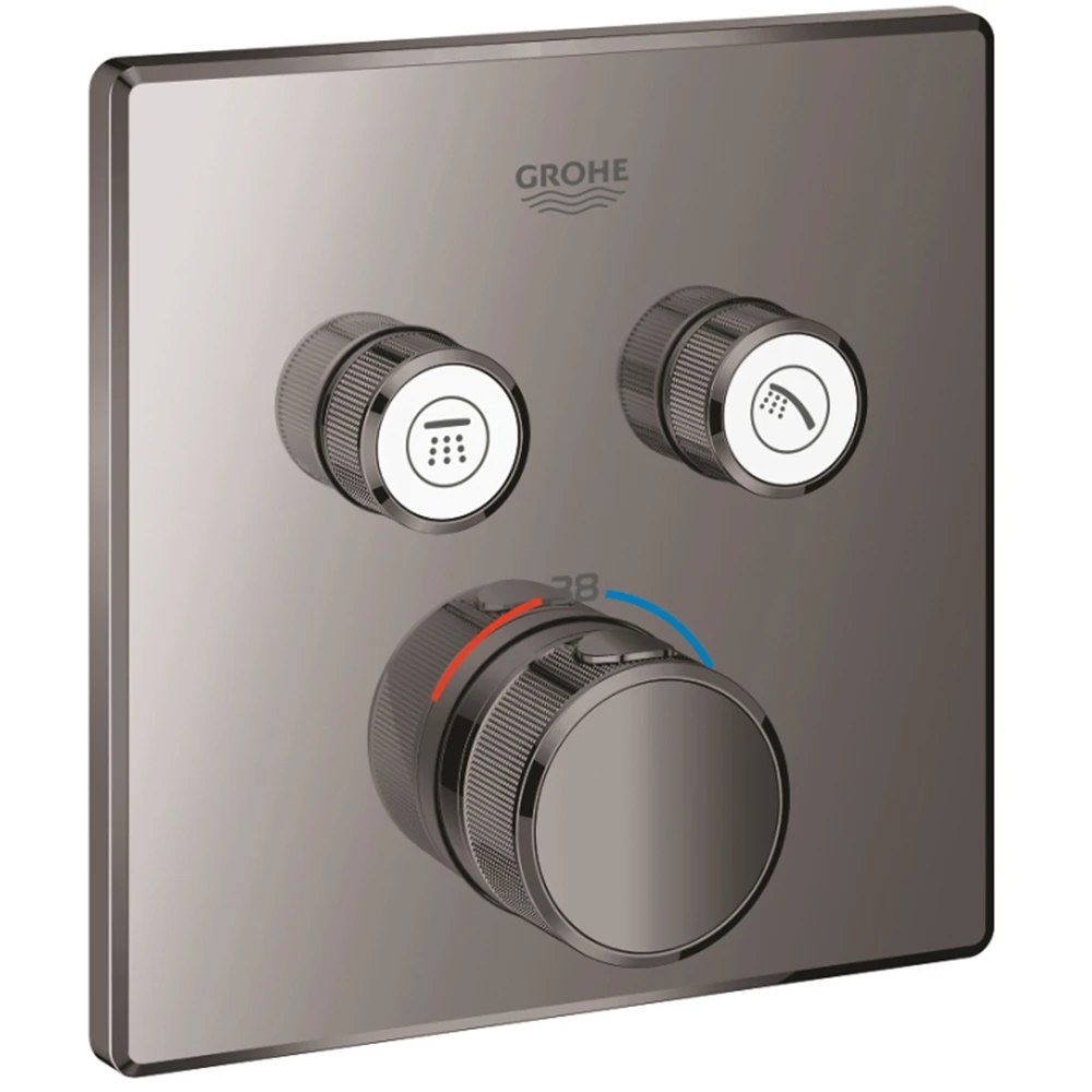 Grohe Grohtherm SmartControl Çift Valfli Akış Kontrollü Nikel Ankastre Termostatik Duş Bataryası - 29124A00
