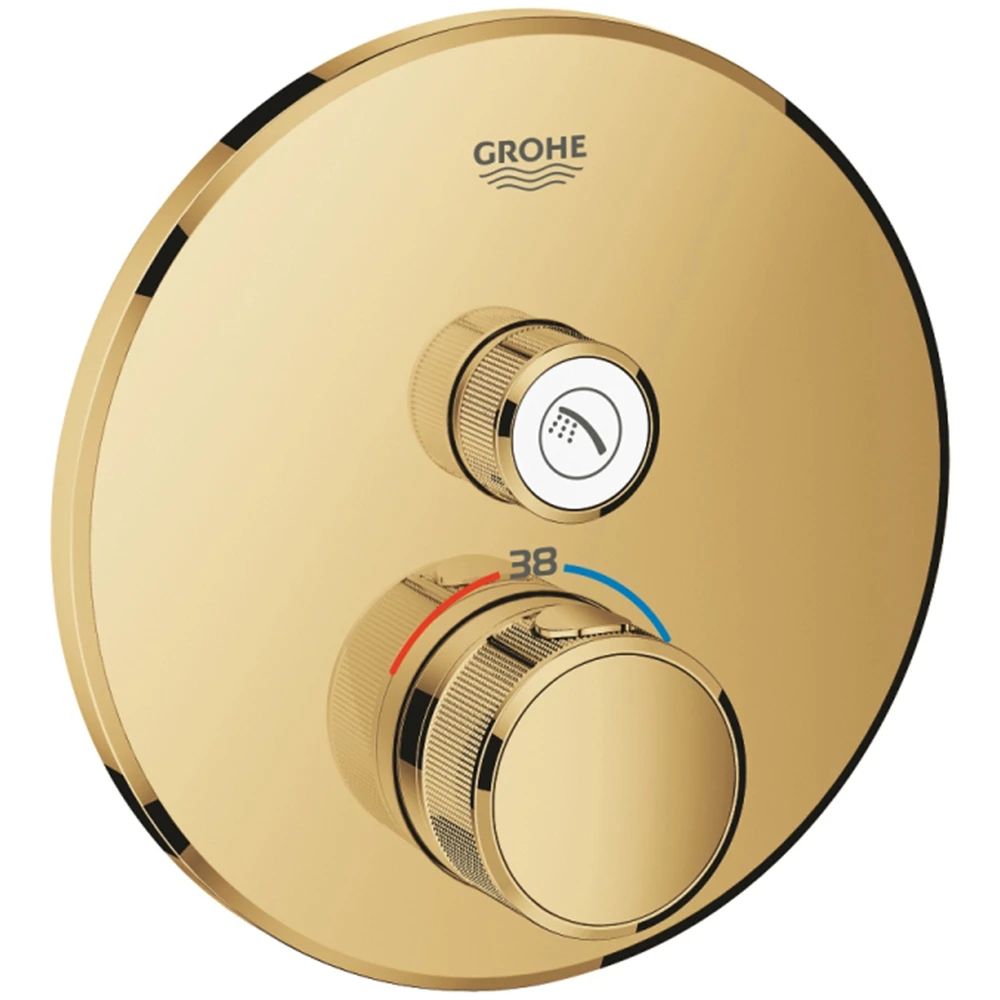 Grohe Grohtherm SmartControl Tek Valfli Akış Kontrollü Altın Ankastre Termostatik Duş Bataryası - 29118GL0