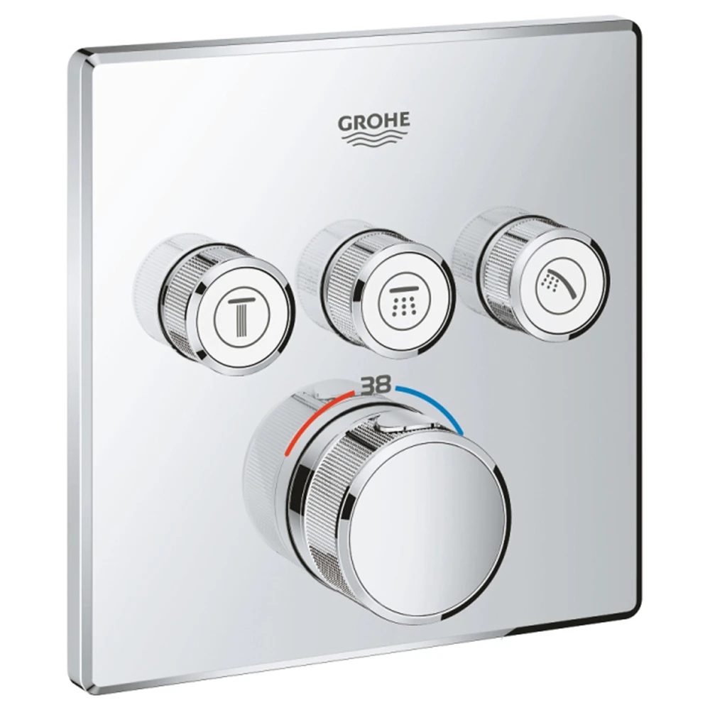 Grohe Grohtherm SmartControl Üç valfli Akış Kontrollü Ankastre Termostatik Duş Bataryası - 29126000