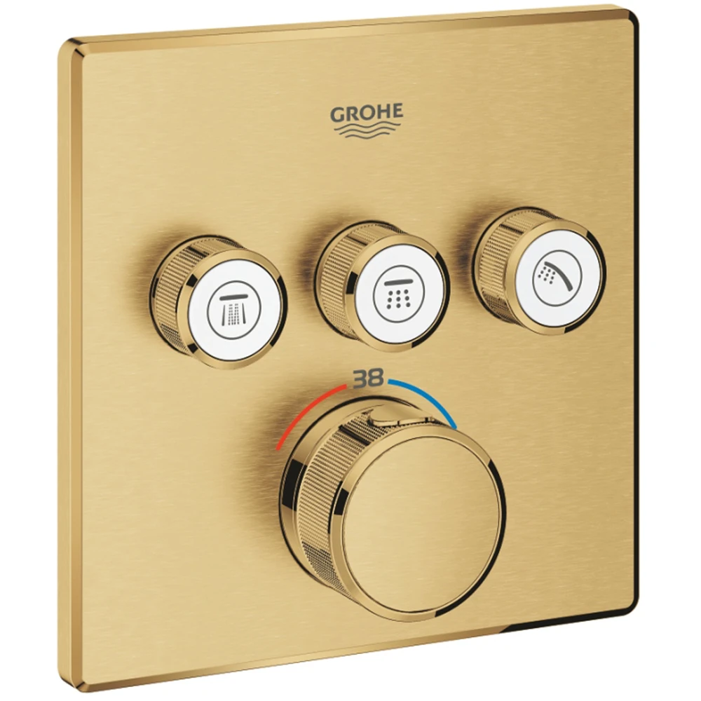 Grohe Grohtherm SmartControl Üç valfli Akış Kontrollü Bronz Ankastre Termostatik Duş Bataryası - 29126GN0