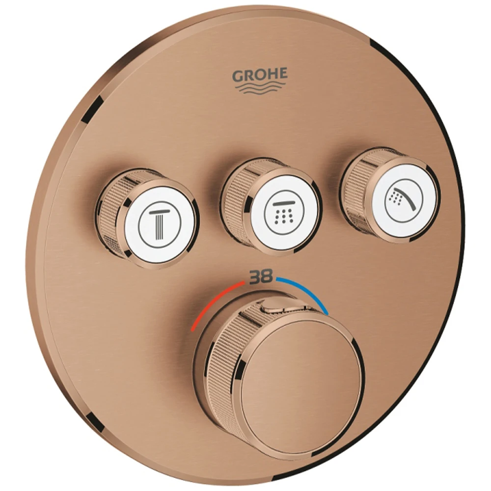 Grohe Grohtherm SmartControl Üç Valfli Akış Kontrollü Rose Gold Ankastre Termostatik Duş Bataryası - 29121DL0