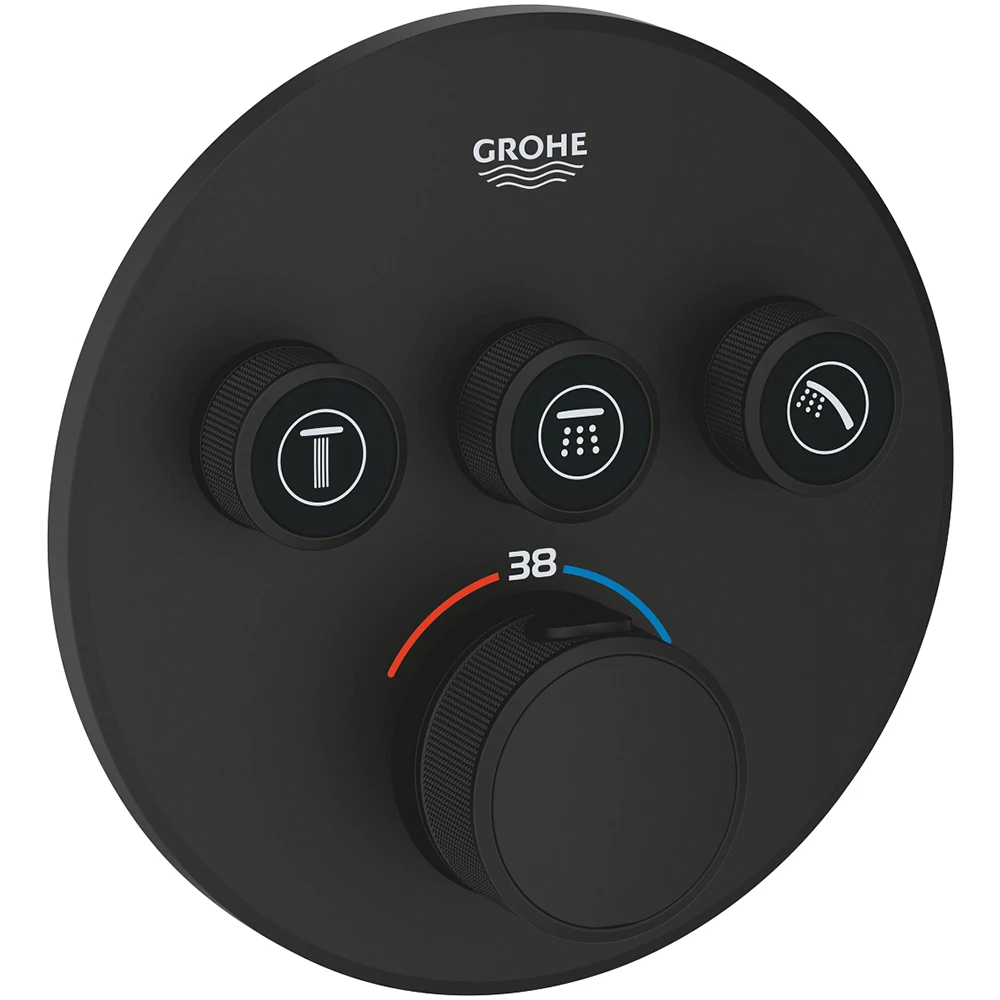 Grohe Grohtherm SmartControl Üç Valfli Akış Kontrollü Siyah Ankastre Termostatik Duş Bataryası - 29508KF0