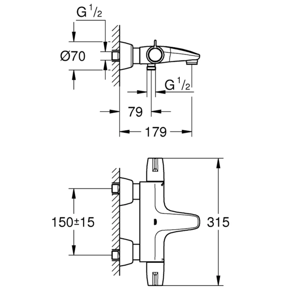 Grohe Grohtherm Special Termostatik Banyo Bataryası - 34665000 2