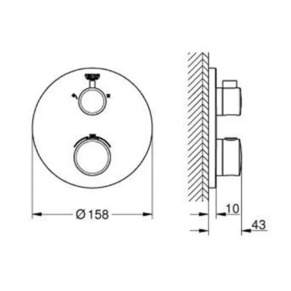 Grohe Grohtherm Termostatik Siyah Banyo-Duş Bataryası - 1022082430 2
