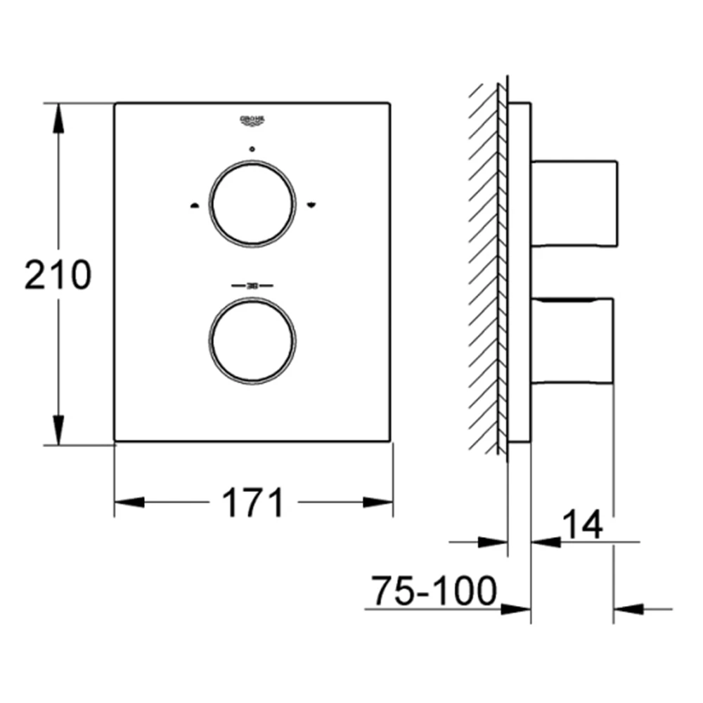 Grohe Grohtherm Yollu Yön Değiştiricili Banyo Bataryası - 27618000 2