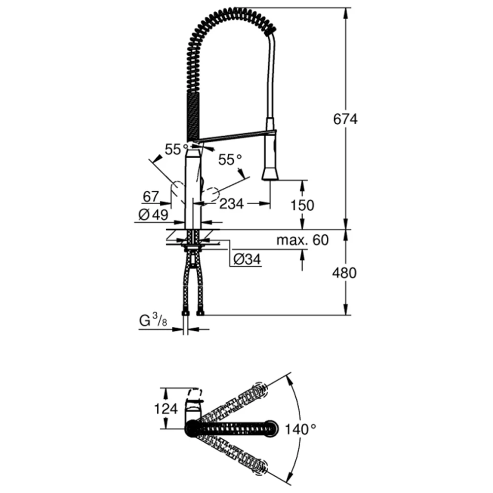 Grohe K7 Tek Kumandalı Eviye Bataryası - 32950000 2