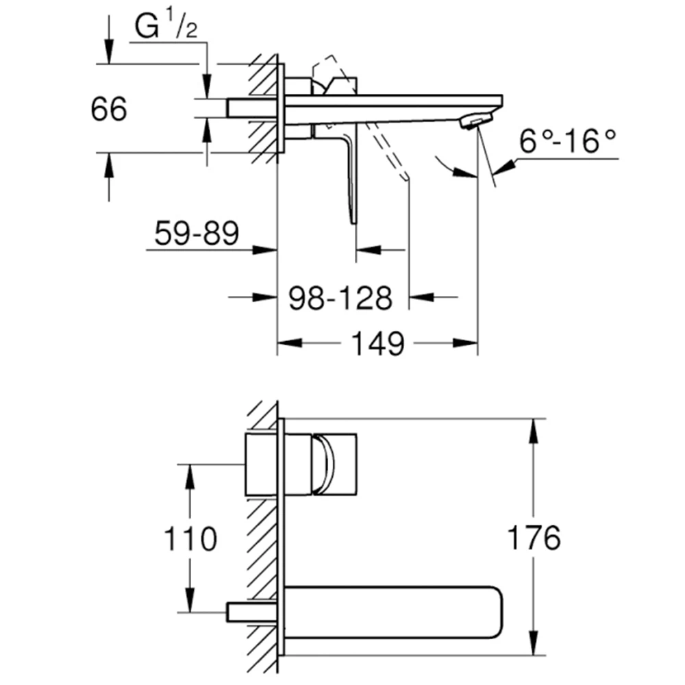 Grohe Lineare New İki Delikli Ankastre Lavabo Bataryası - 19409DC1 2