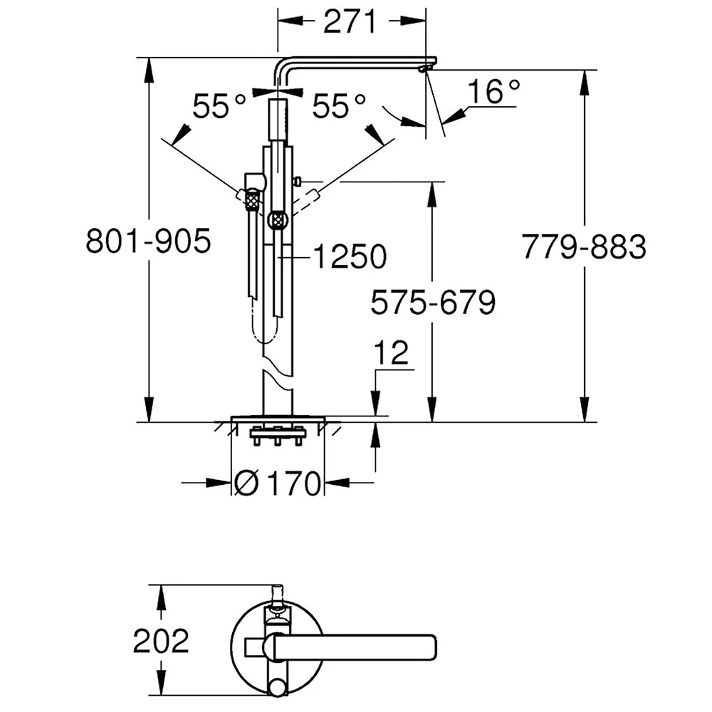 Grohe Lineare New Yerden Nikel Küvet Bataryası - 23792DC1 2