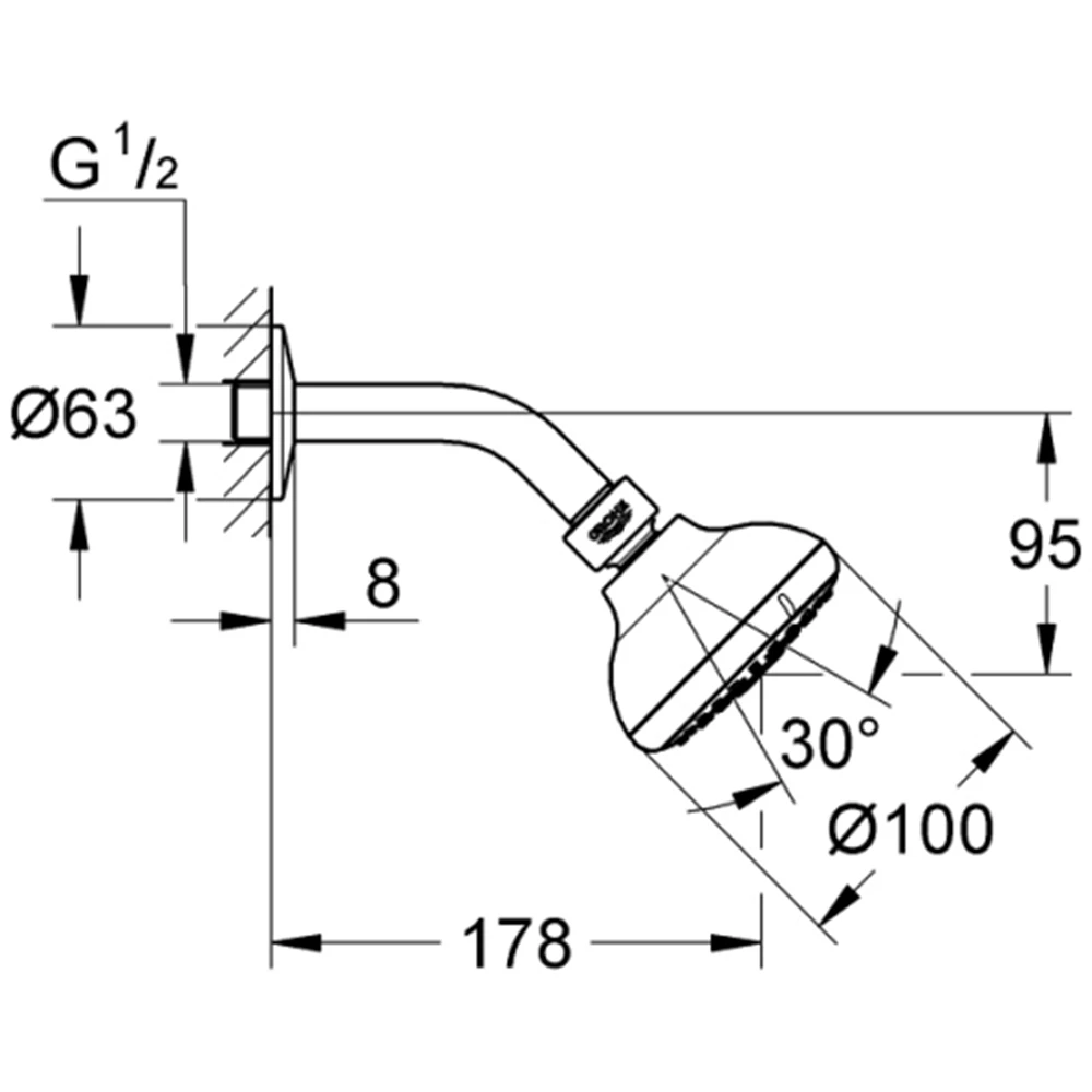Grohe New Tempesta Classic Tepe Duşu Seti 3 Akışlı - 26088001 2