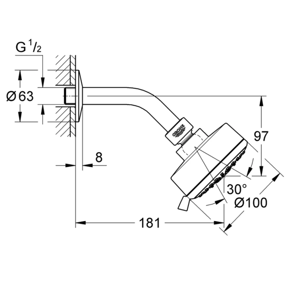 Grohe New Tempesta Cosmopolitan 4 Akışlı Tepe Duşu - 27870001 2