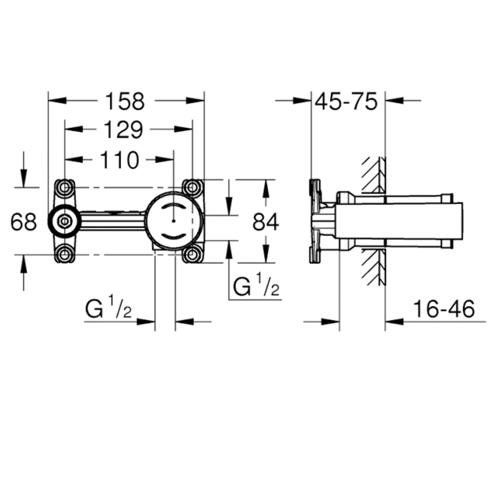 Grohe Non Rapido OHM Tek Kumandalı Lavabo Bataryası Universal Ankastre İç Gövde - 23571000 2