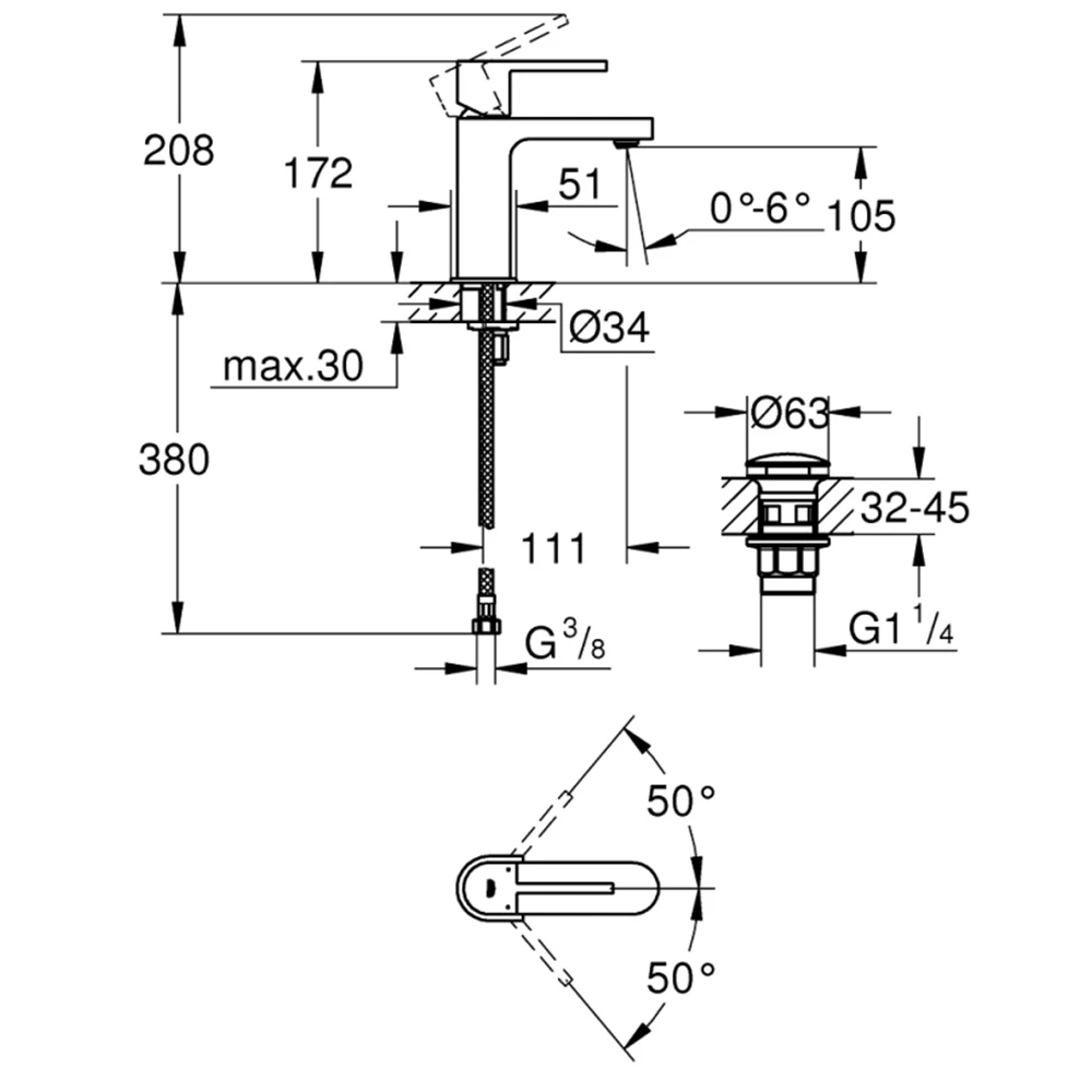 Grohe Plus 2019 Tek Kumandalı Lavabo Bataryası - 33163003 2