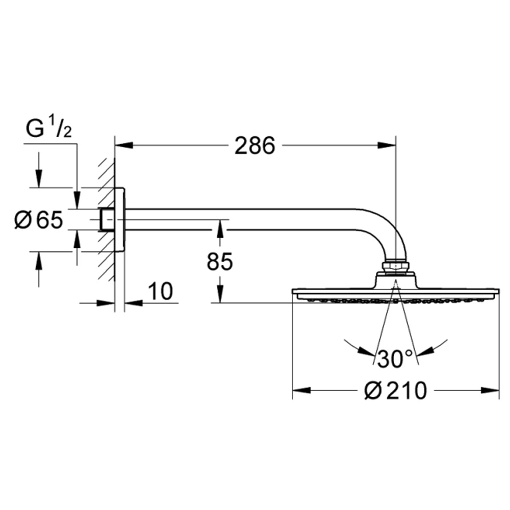 Grohe Rainshower Cosmopolitan Metal Tek Akışlı Tepe Duşu Seti - 26062000 2