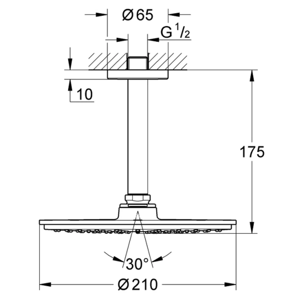 Grohe Rainshower Cosmopolitan Metal Tek Akışlı Tepe Duşu Seti - 26063000 2
