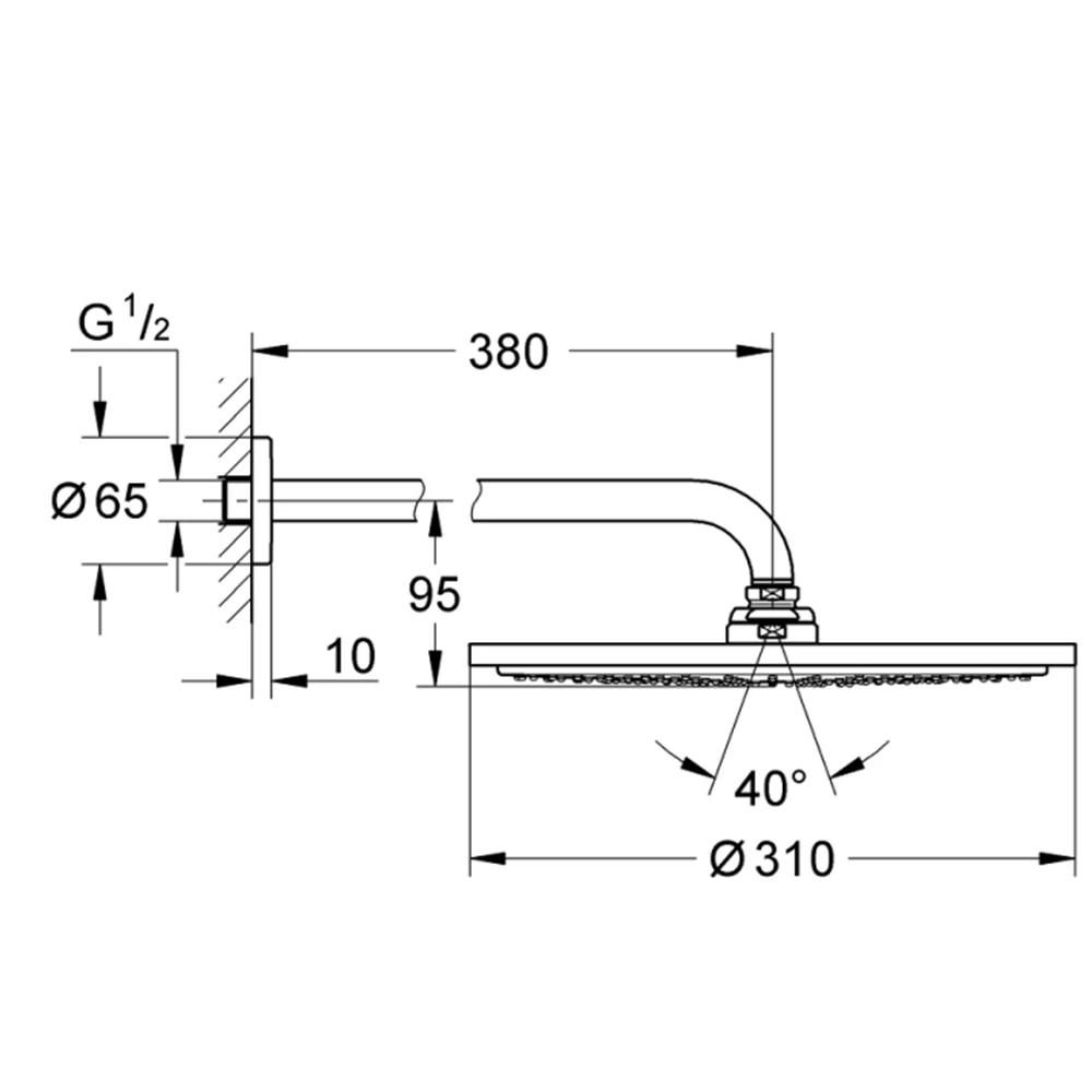Grohe Rainshower Cosmopolitan Metal Tek Akışlı Altın Tepe Duşu Seti - 26066GN0 2