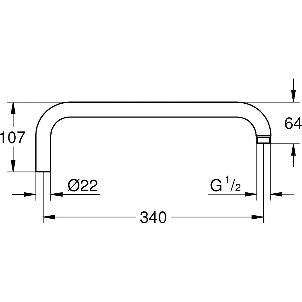 Grohe Rainshower Neutral 340 mm Duş Başlığı Dirseği - 14014000 2