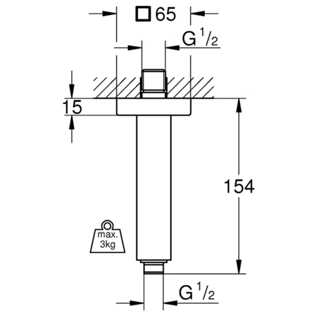 Grohe Rainshower Neutral Duş Başlığı Dirseği - 27711000 2