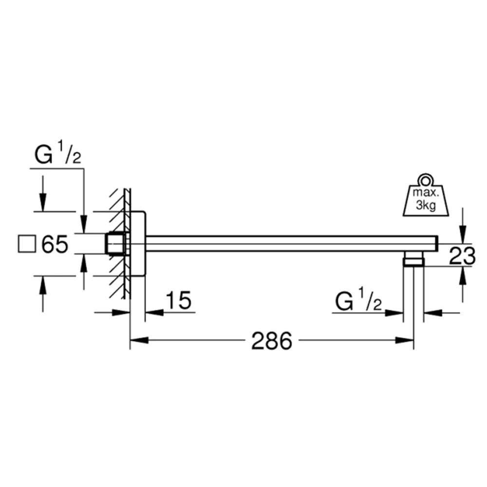 Grohe Rainshower Duş Başlığı Kolu - 27709000 2