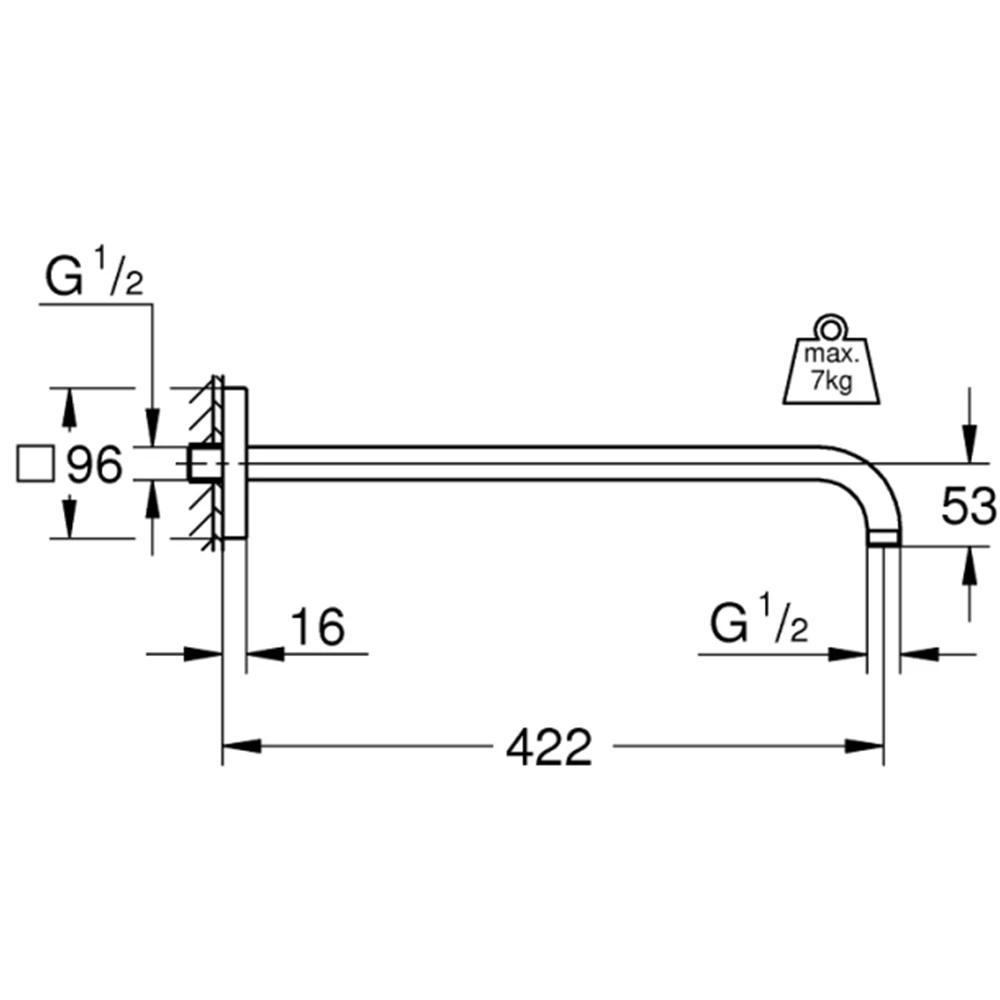 Grohe Rainshower Duş Kolu 422 - 26145000 2