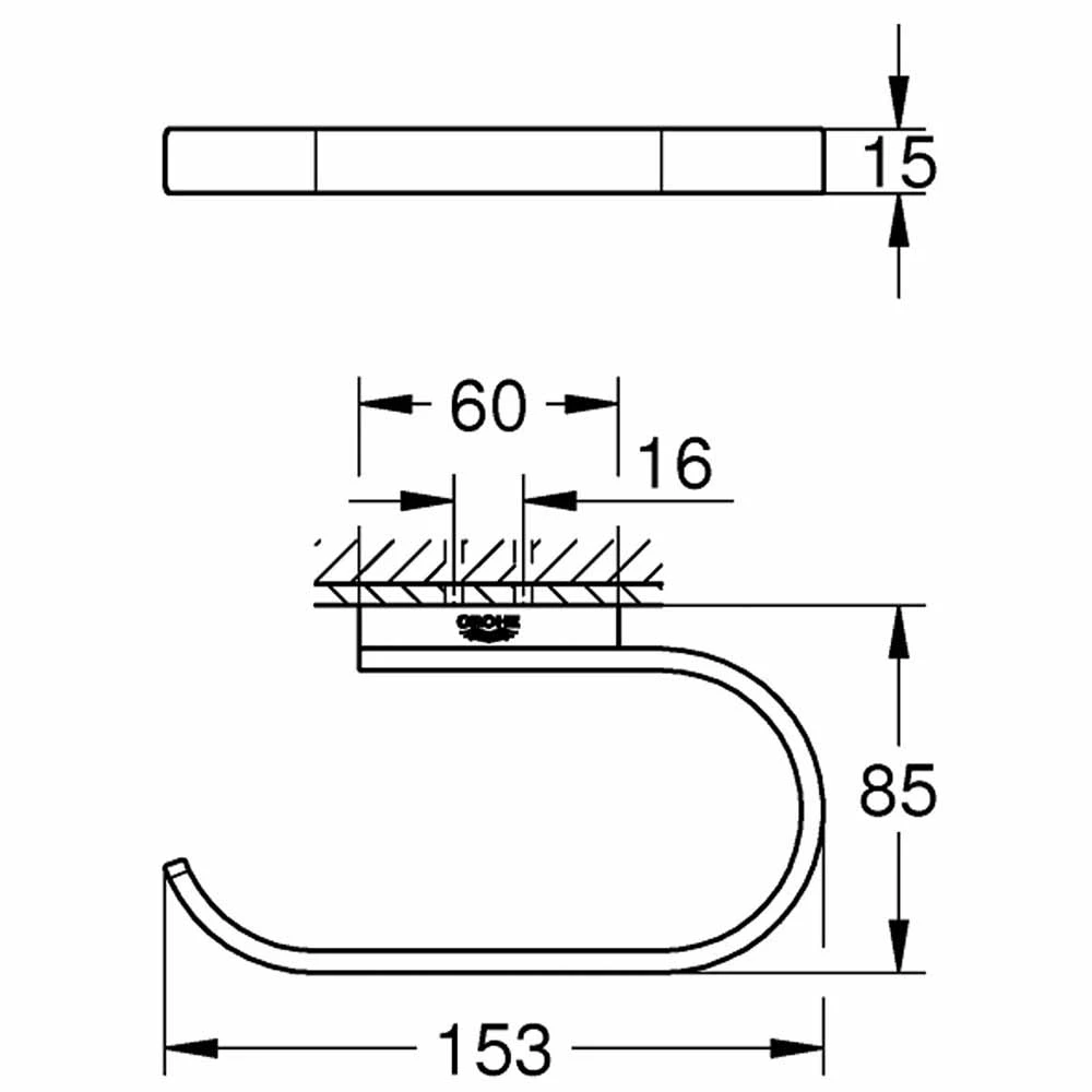 Grohe Selection Siyah Tuvalet Kağıtlığı - 41220KF0 2