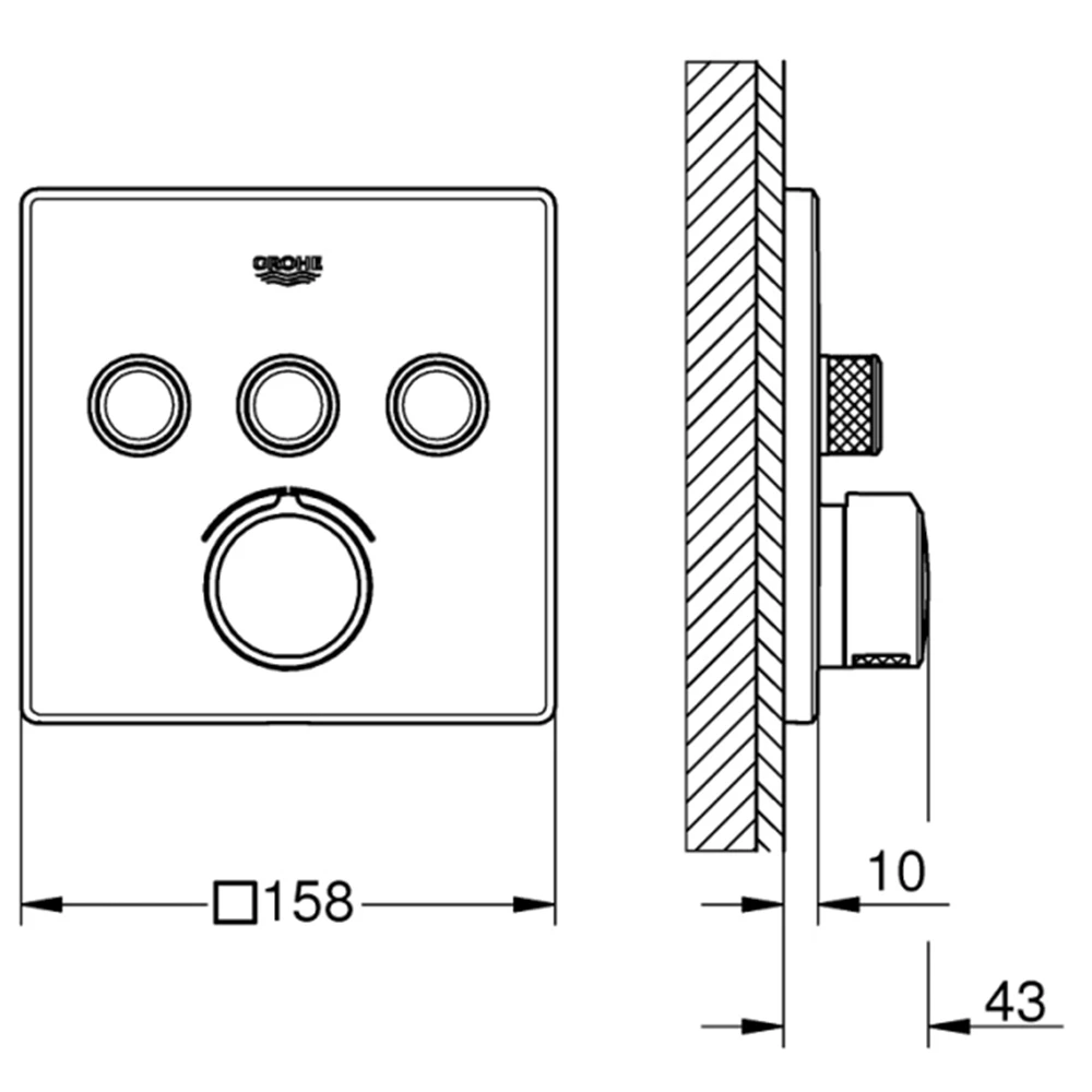 Grohe SmartControl Mixer 3 Valfli Akış Kontrollü Ankastre Duş Bataryası - 29149000 2