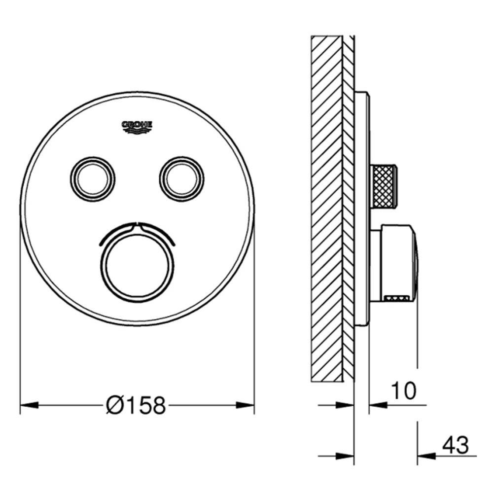 Grohe SmartControl Mixer Çift Valfli Akış Kontrollü Ankastre Duş Bataryası - 29145000 2