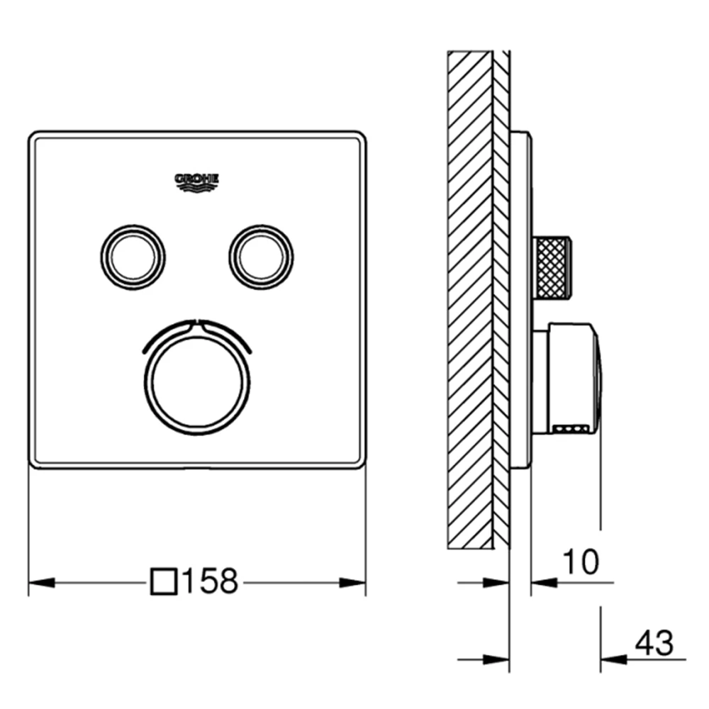 Grohe SmartControl Mixer Çift Valfli Akış Kontrollü Ankastre Duş Bataryası - 29148000 2