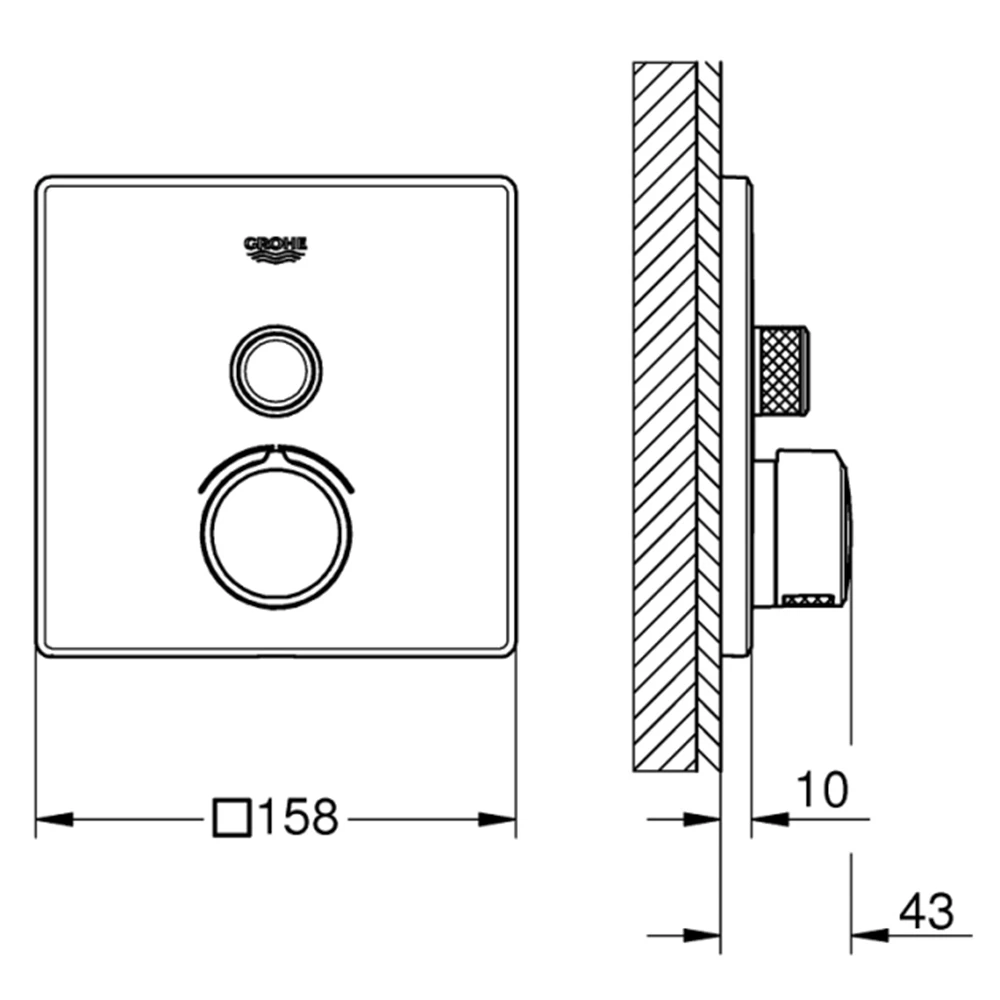 Grohe SmartControl Mixer Tek Valfli Akış Kontrollü Ankastre Duş Bataryası - 29147000 2