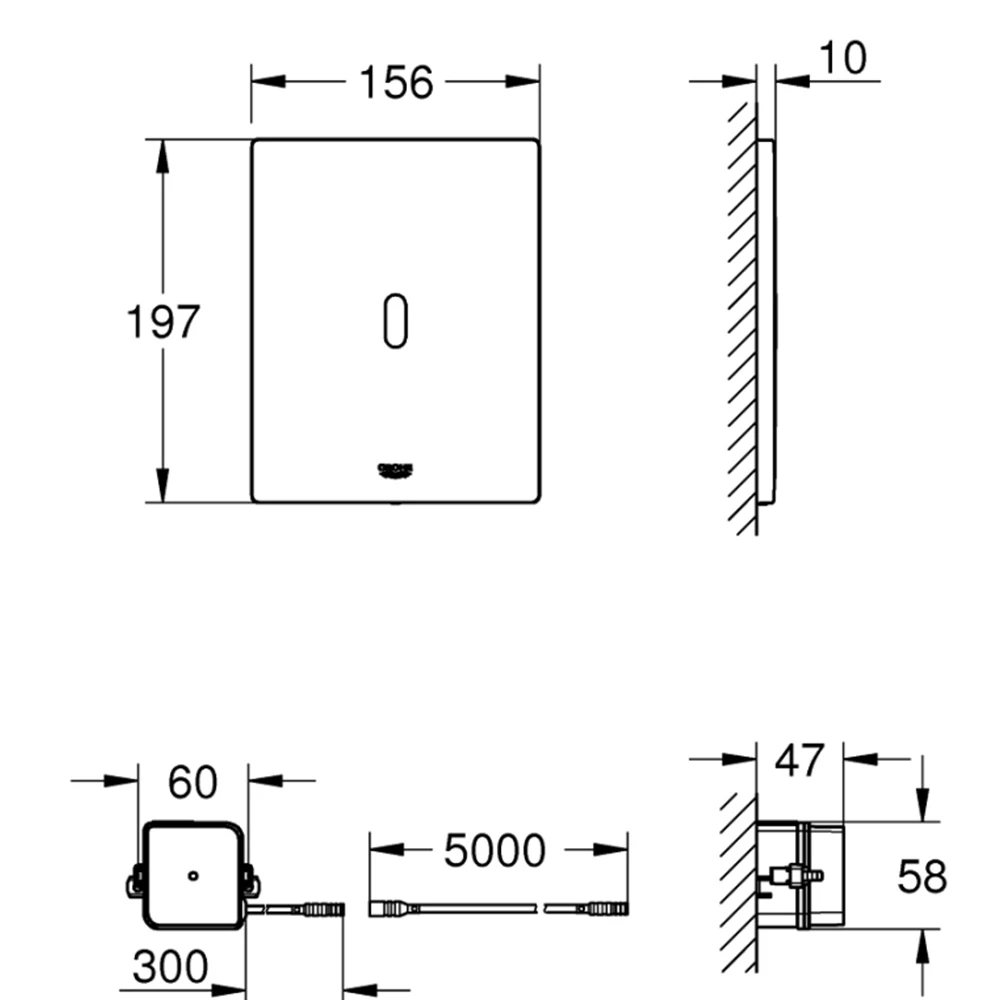 Grohe Tectron Bau E Fotoselli Siyah Kumanda Paneli - 39881KF0 2