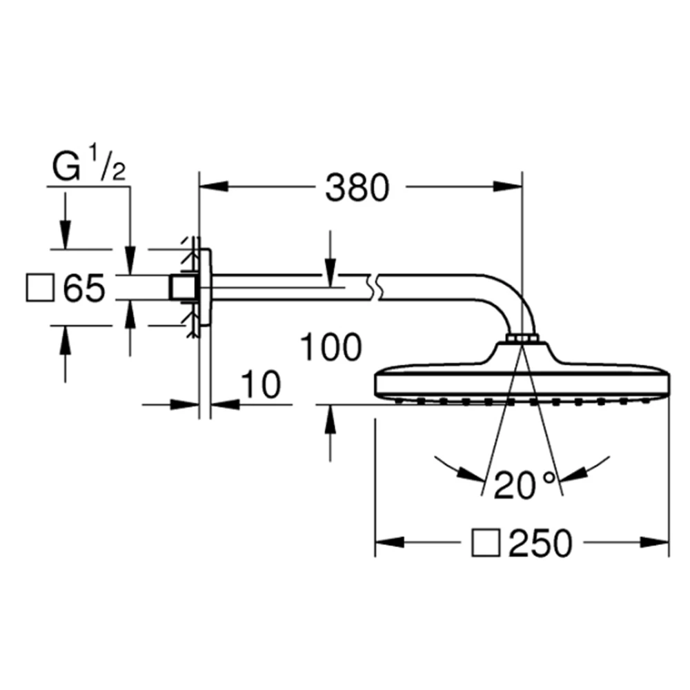 Grohe Tempesta Cube Tek Akış Tepe Duşu Seti - 26687000 2