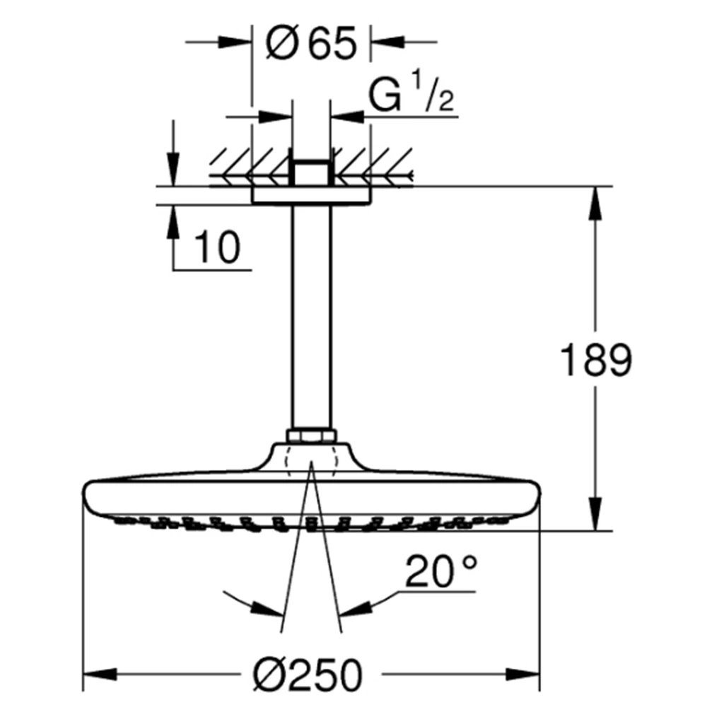 Grohe Tempesta Tepe Tek Akışlı Duşu Seti - 26669000 2