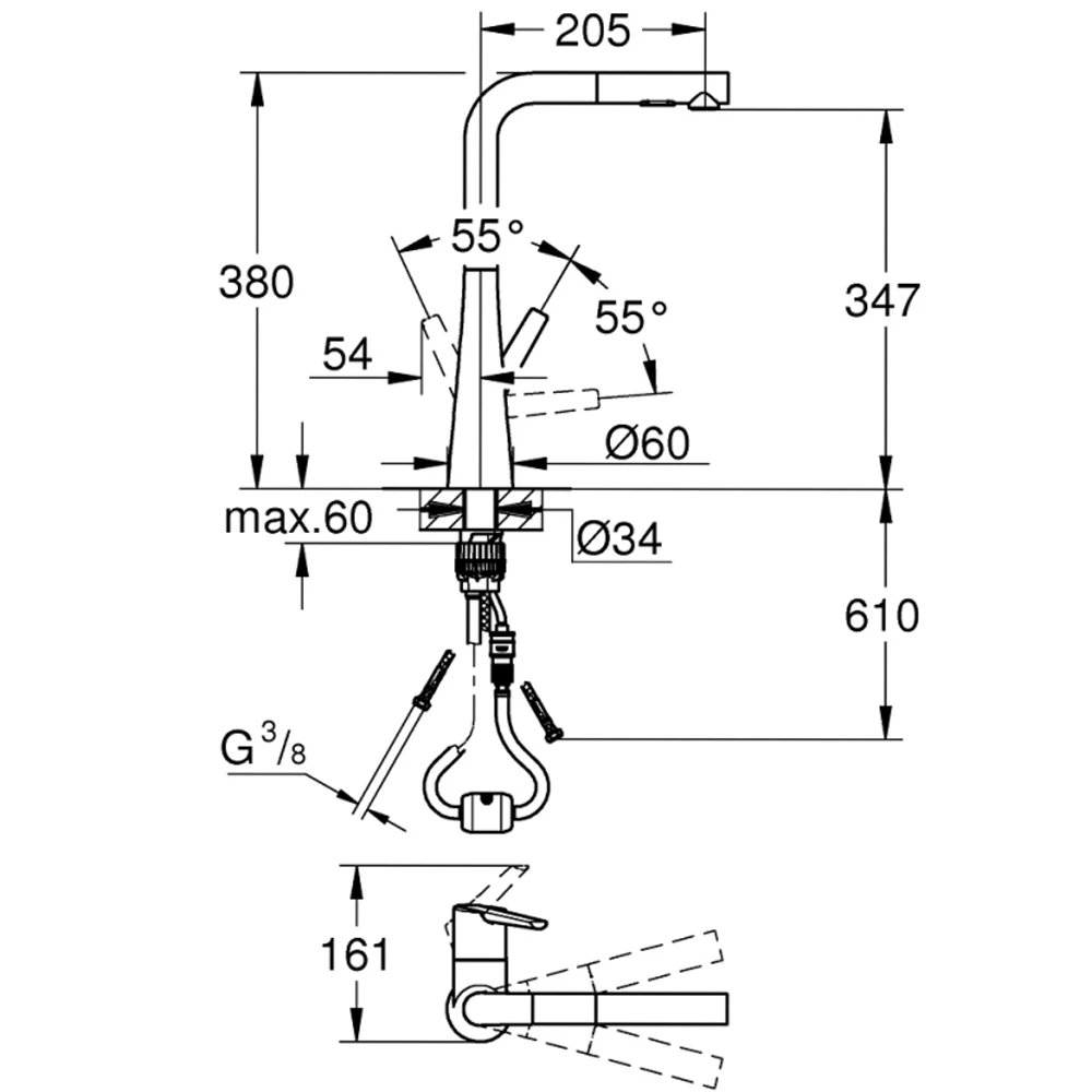Grohe Zedra Tek Kumandalı Eviye Bataryası - 32553002 2
