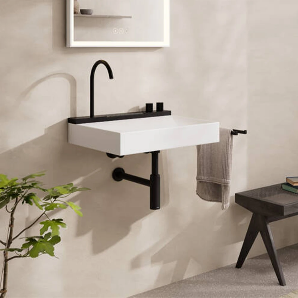 Hansgrohe Avalegra AquaUnit 58x48 Cm Bataryalı Beyaz-Satin Siyah Lavabo - 22472670 2