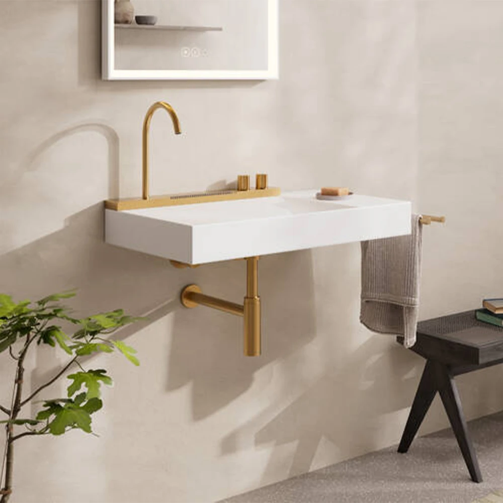 Hansgrohe Avalegra AquaUnit 78x48 Cm Bataryalı Beyaz-Mat Bronz Lavabo - 22473140 2