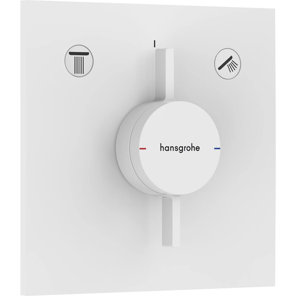 Hansgrohe DuoTurn E 2 Çıkış İçin Satin Beyaz Ankastre Banyo Bataryası 75417700
