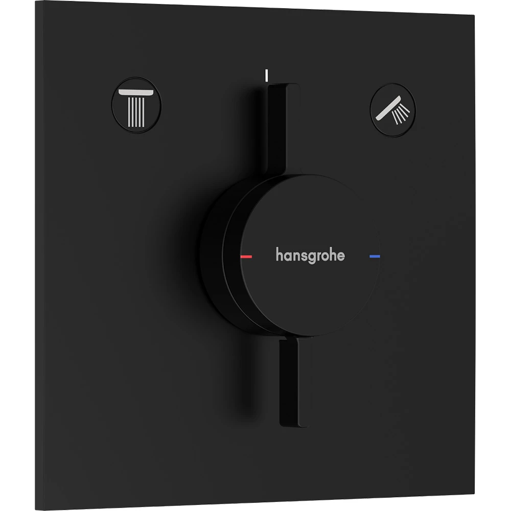 Hansgrohe DuoTurn E 2 Çıkış İçin Satin Siyah Ankastre Banyo Bataryası 75417670