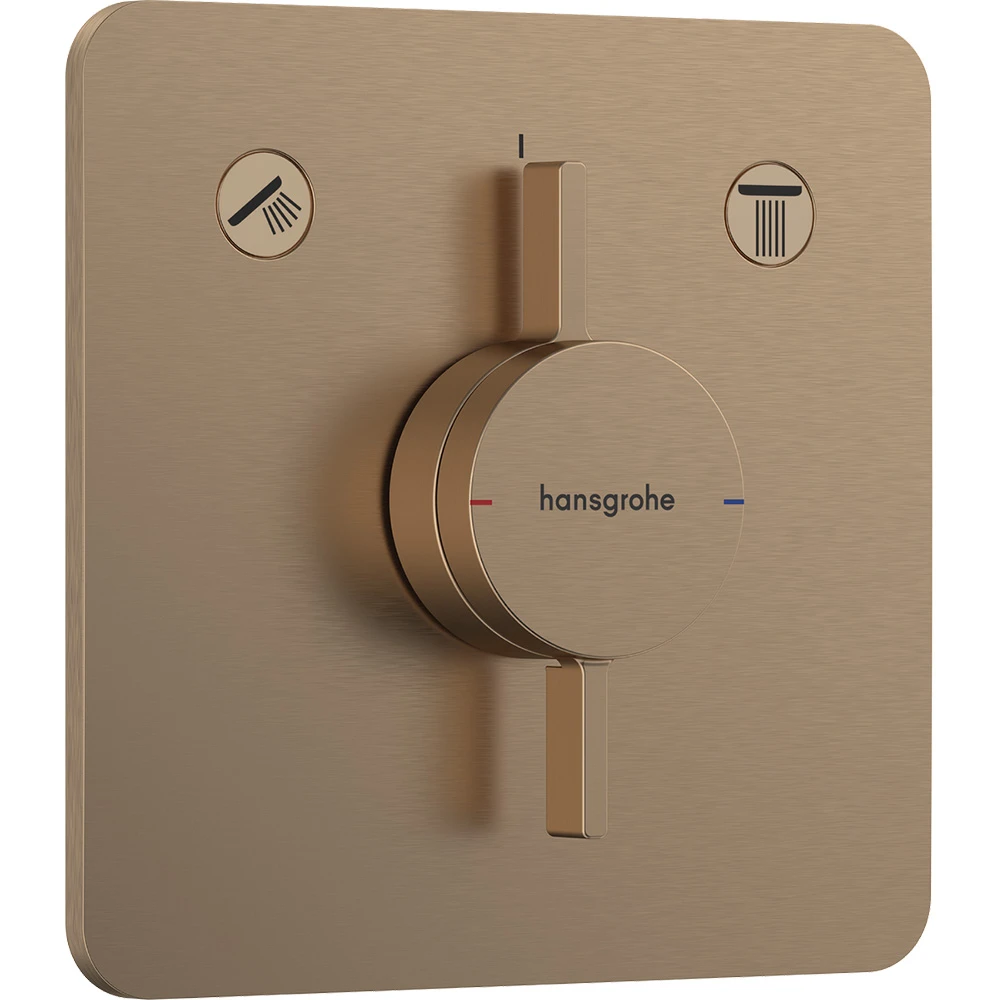 Hansgrohe DuoTurn Q 2 Çıkış İçin Mat Bronz Ankastre Banyo Bataryası 75414140