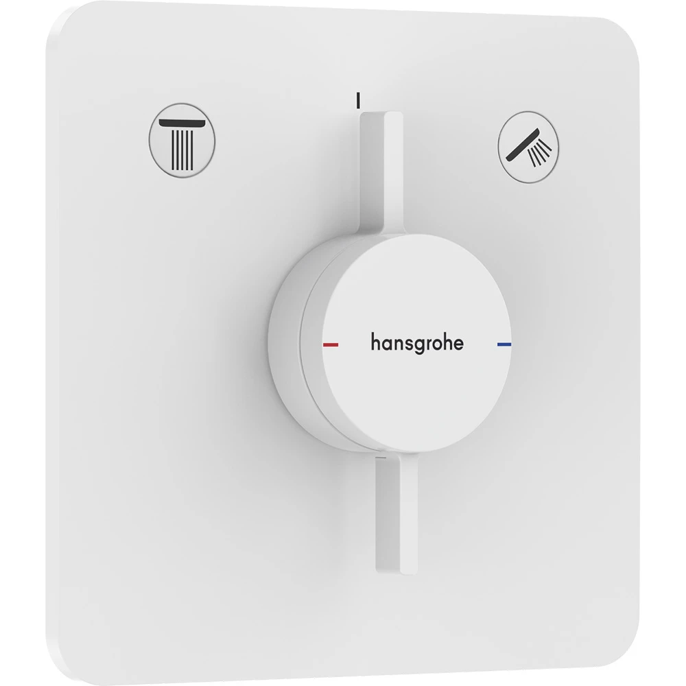 Hansgrohe DuoTurn Q 2 Çıkış İçin Satin Beyaz Ankastre Banyo Bataryası 75414700