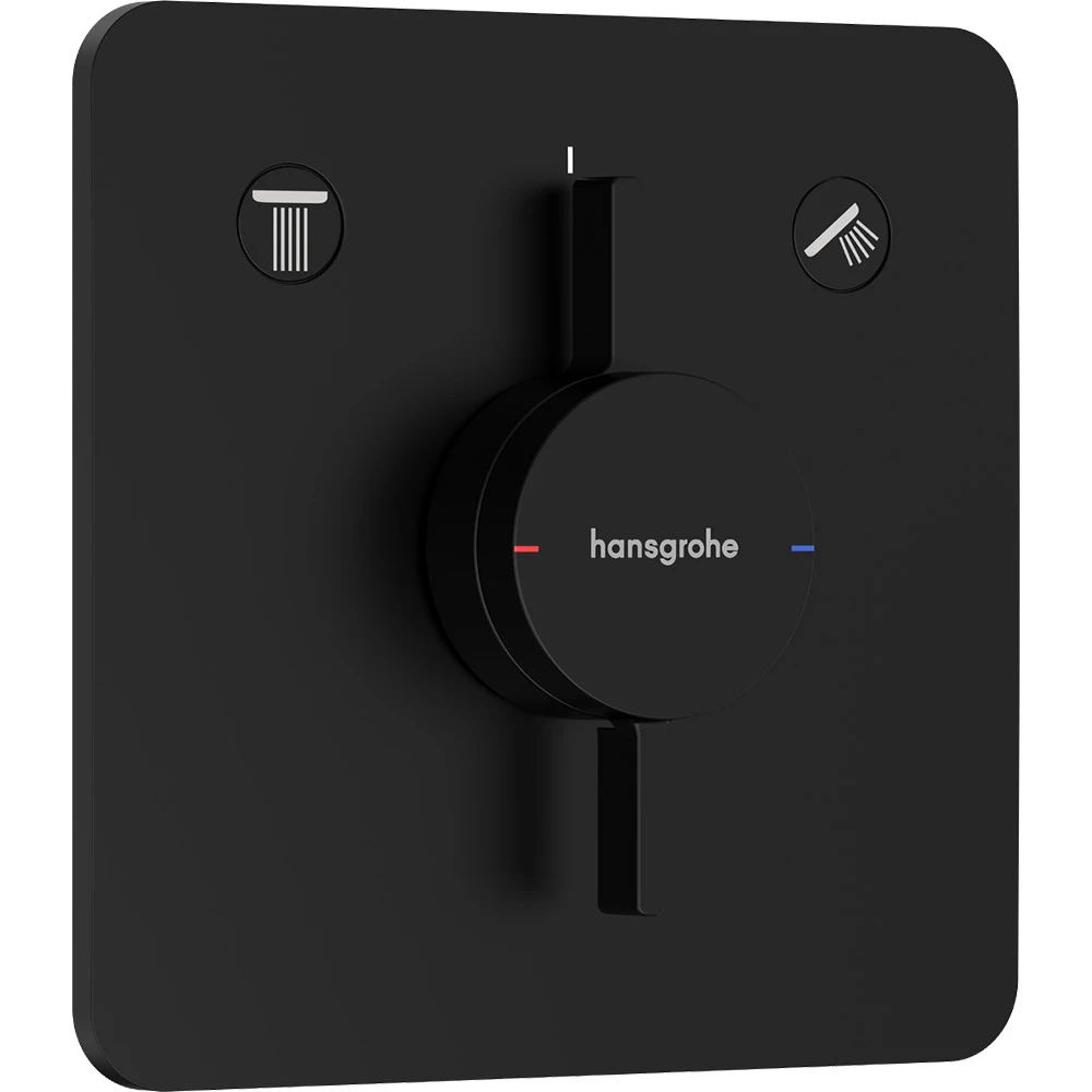 Hansgrohe DuoTurn Q 2 Çıkış İçin Satin Siyah Ankastre Banyo Bataryası 75414670