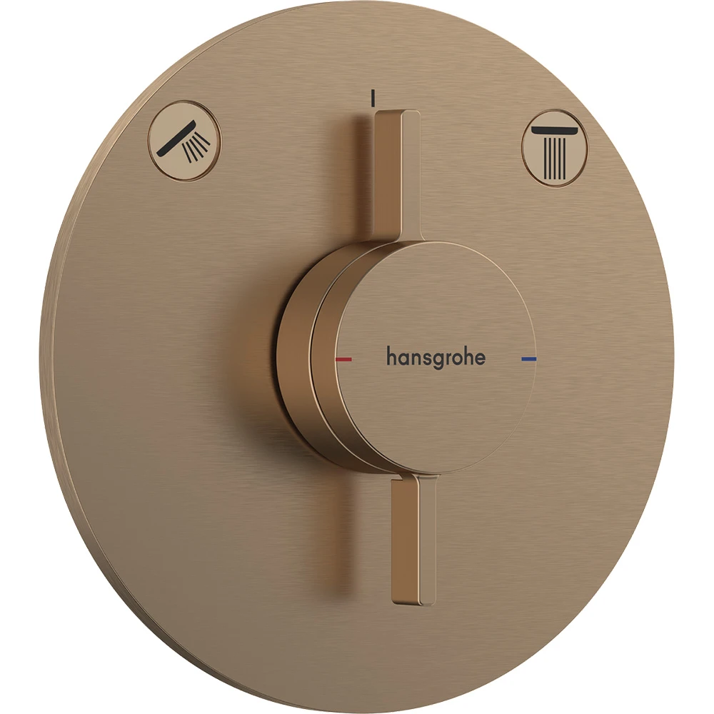 Hansgrohe DuoTurn S 2 Çıkış İçin Mat Bronz Ankastre Banyo Bataryası 75418140