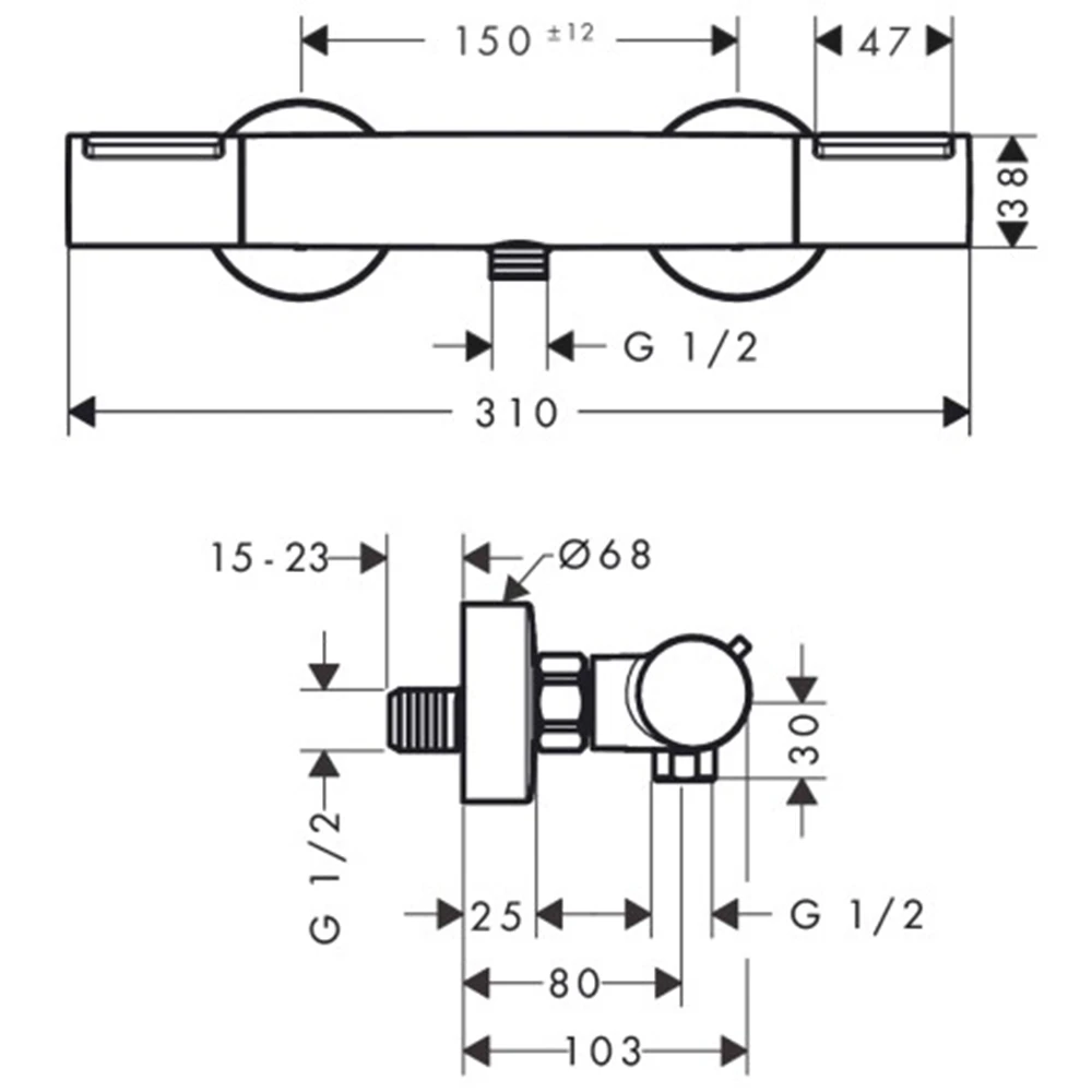 Hansgrohe Ecostat Element Duş Termostatı - 13346000 2