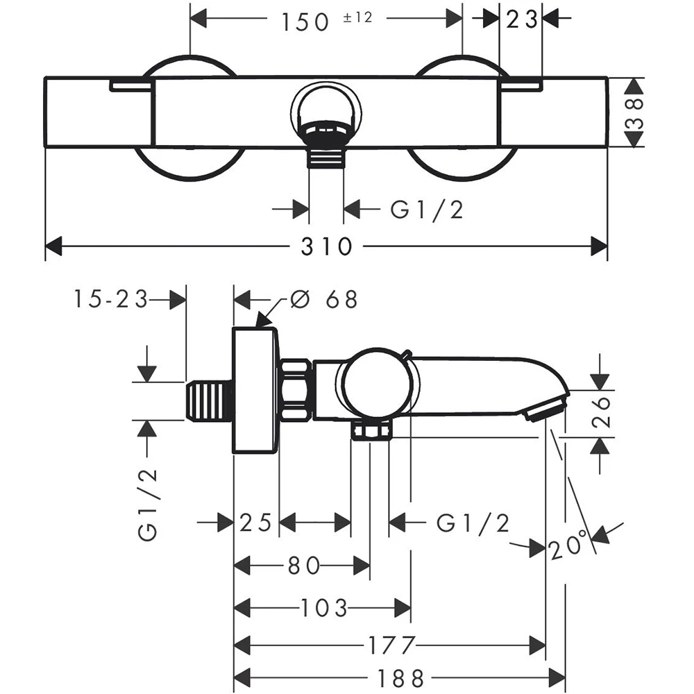 Hansgrohe Ecostat Fine Duş Termostatı - 13325000 2
