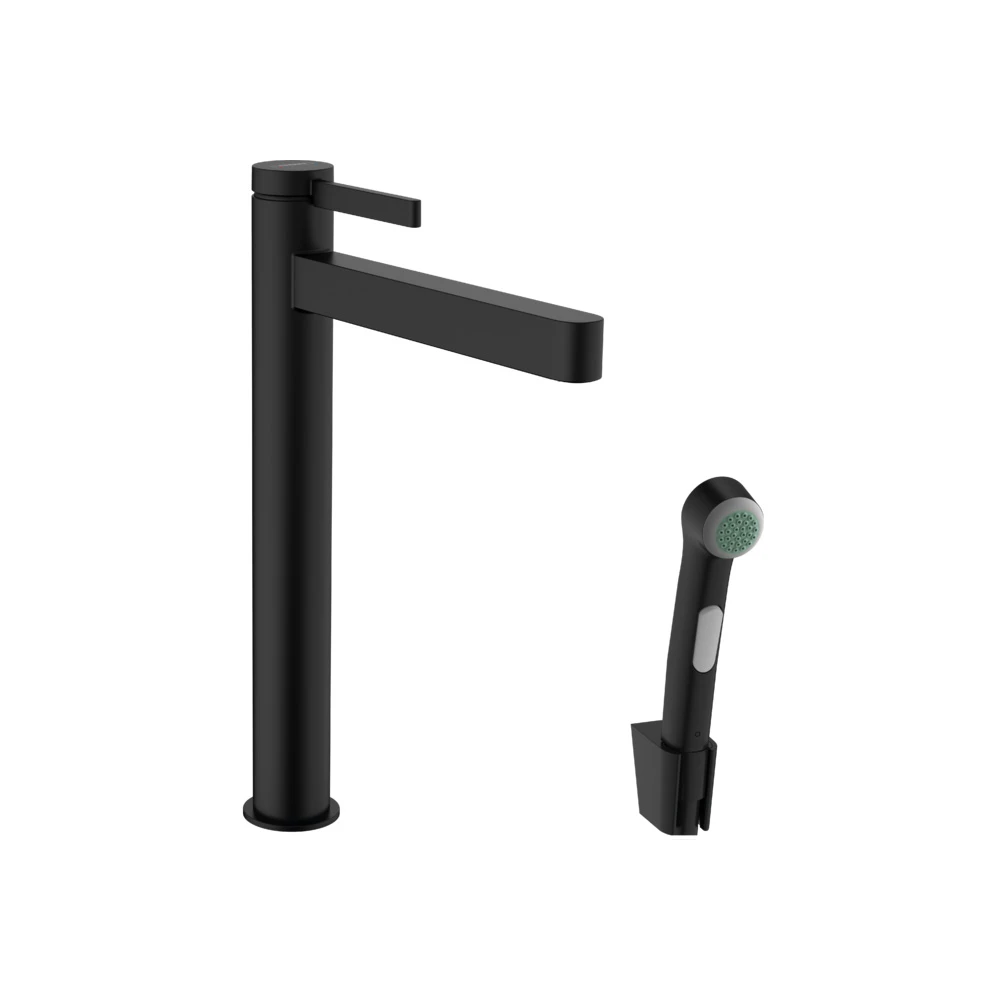 Hansgrohe Finoris Tek Kollu Mat Siyah Lavabo Bataryası