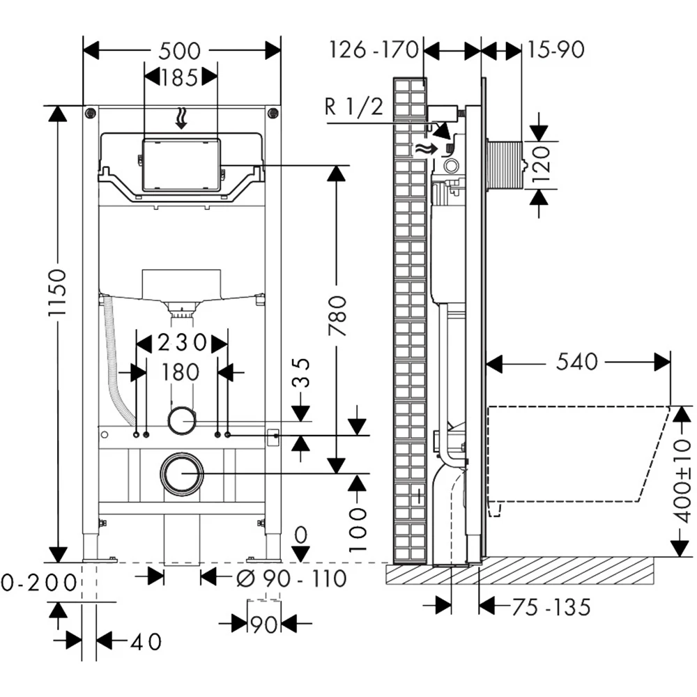 Hansgrohe iFrame Universal Gömme Rezervuar - 01022180 2