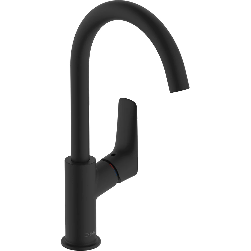 Hansgrohe Logis 210 Kumandalı Satin Siyah Döner Gaga İle Tek Kollu Lavabo Bataryası 71130670
