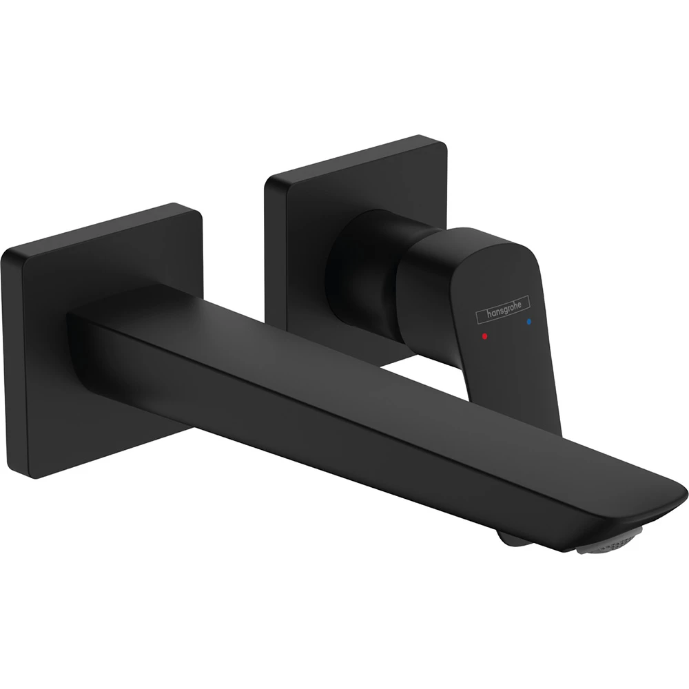 Hansgrohe Logis Fine Ankastre Duvara Monte 20,6 Cm Gaga İle Satin Siyah Tek kollu lavabo bataryası 71256670
